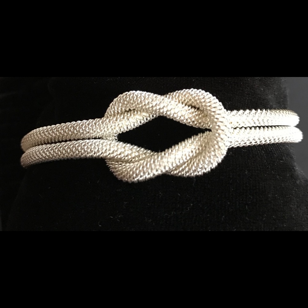 Beautiful silver knitted mesh bracelet